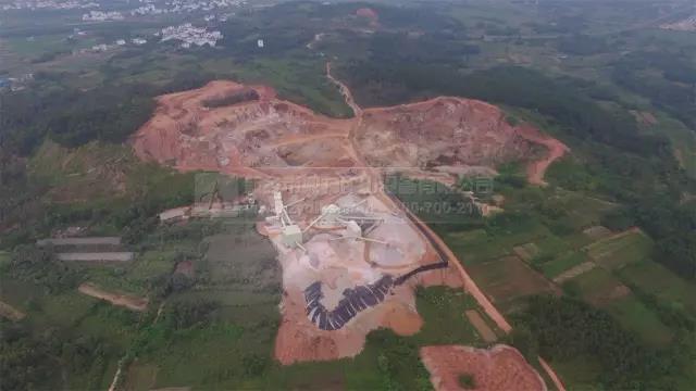 足療嶺采石場生產線航拍圖